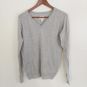 Levi's V Neck Sweater Gray Size Medium